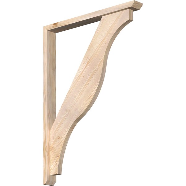 Ekena Millwork Funston Slat Smooth Bracket w/ Offset Brace, Douglas Fir, 3 1/2"W x 32"D x 44"H BKT0402X32X44FST06SDF - main